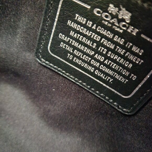 Like New Coach Mini Bennett Silver Metallic Leather Shoulder Bag Purse - Picture 14 of 14